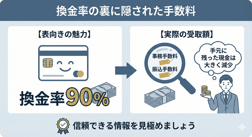 換金率の裏に隠された手数料