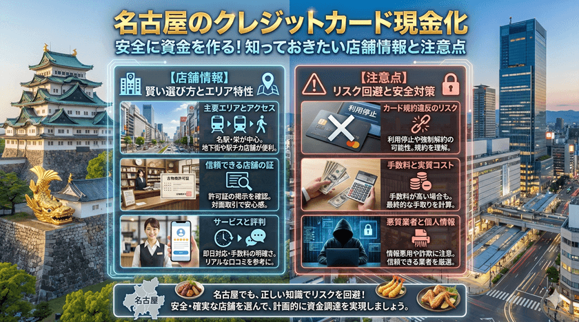 名古屋クレジットカード現金化安全に資金を作る！知っておきたい店舗情報と注意点