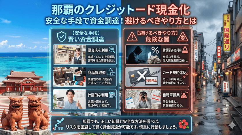 那覇クレジットカード現金化安全な手段で資金調達！避けるべきやり方とは