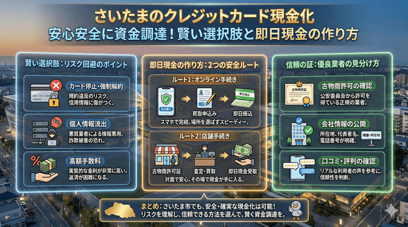 さいたまクレジットカード現金化安心安全に資金調達！賢い選択肢と即日現金の作り方