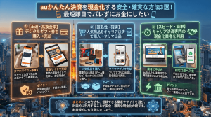 auかんたん決済を現金化する安全・確実な方法3選！最短即日でバレずにお金にしたい