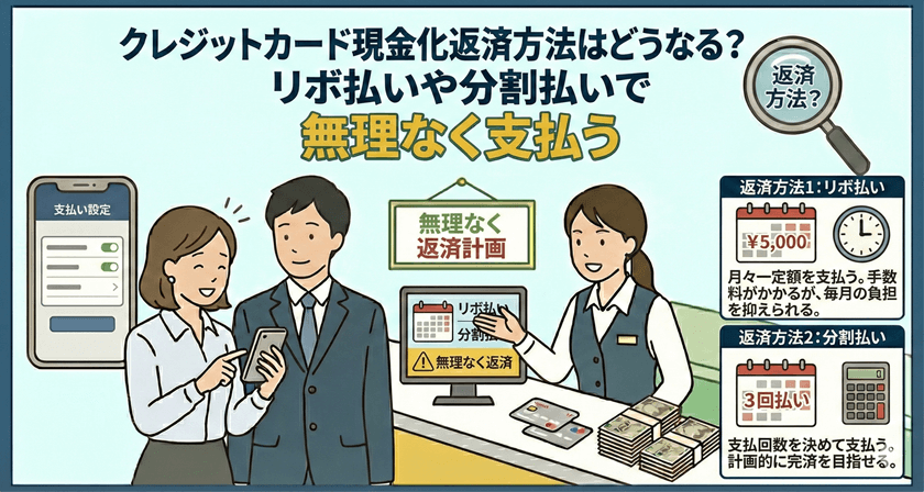 クレジットカード現金化返済方法はどうなる？リボ払いや分割払いで無理なく支払う