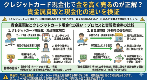 クレジットカード現金化で金を高く売るのが正解？貴金属買取と現金化の違いを検証