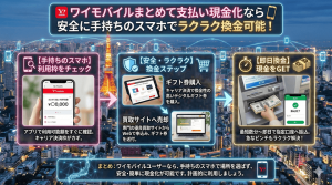 ワイモバイルまとめて支払い現金化なら安全に手持ちのスマホでラクラク換金可能！