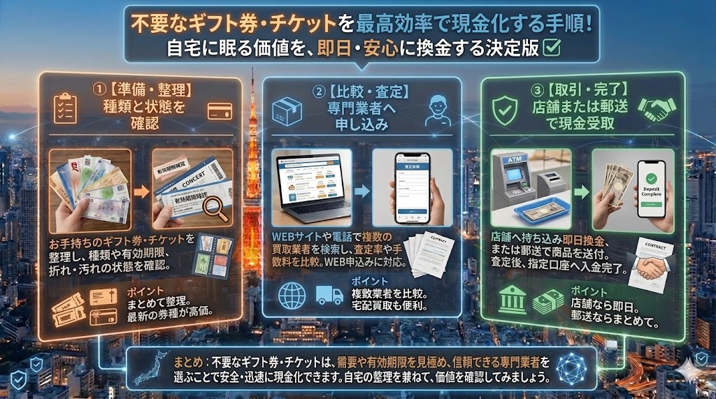 商品券の現金化はどの方法が高い？買取方法、高く売るコツを解説